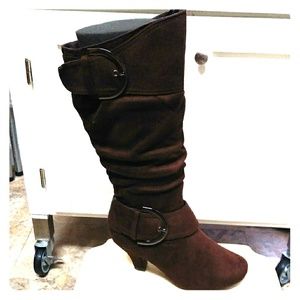 New women's mid-calf 2 buckle fashion dress boot
